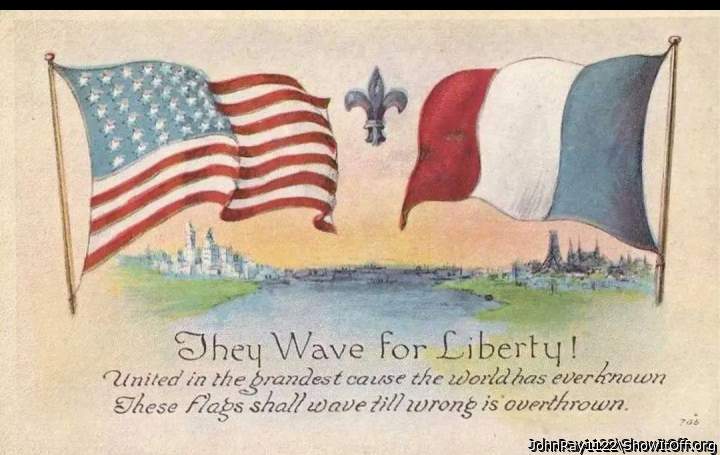 Vintage post card celebrating France as an ally. Seems appro