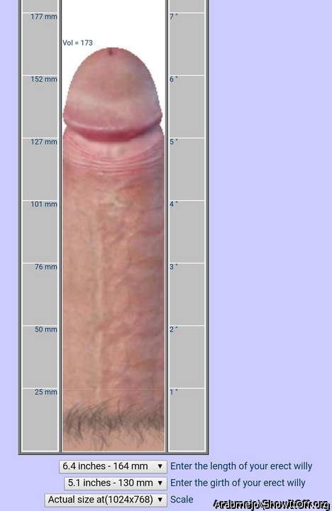 This is the real size of my erect cock.