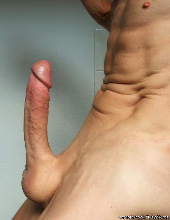 my full erect and hairless penis