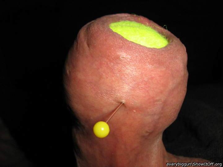 Tennis ball pinned