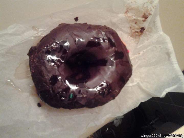 Cum covered donut...
