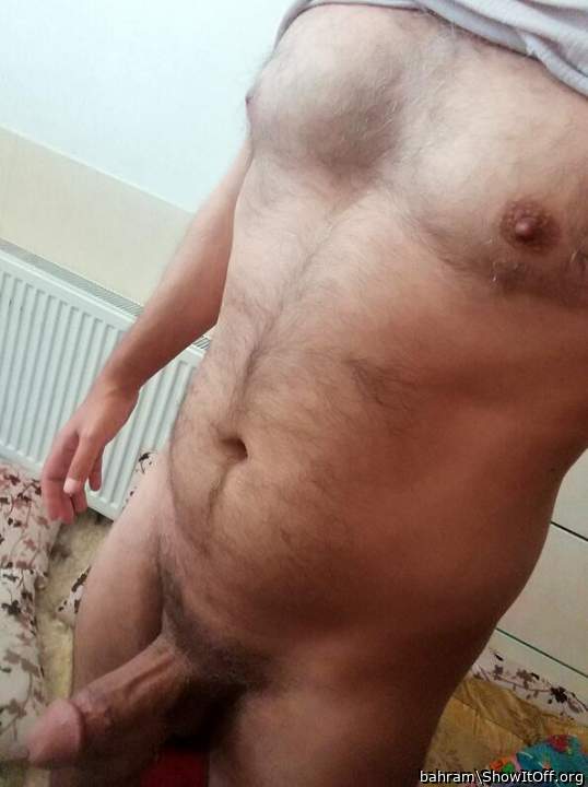 Big hairy dick and gorgeous nips, where do I begin licking??