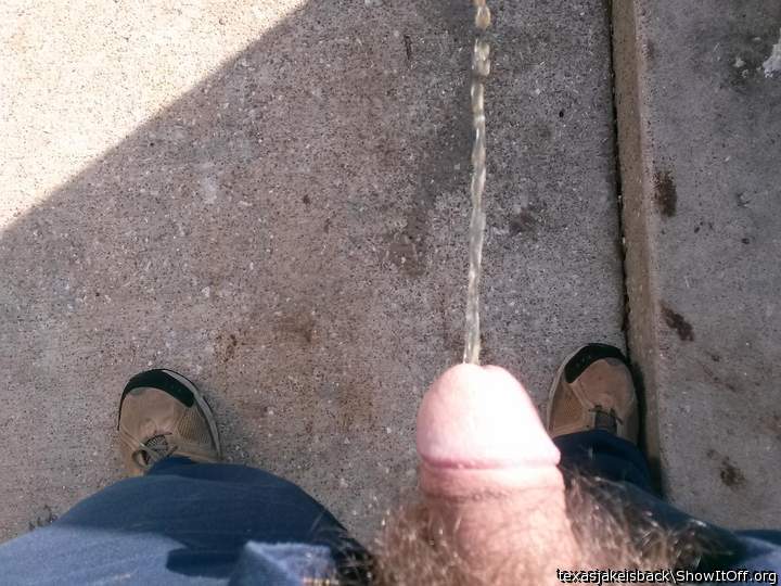 Pissing outdoors  , love it