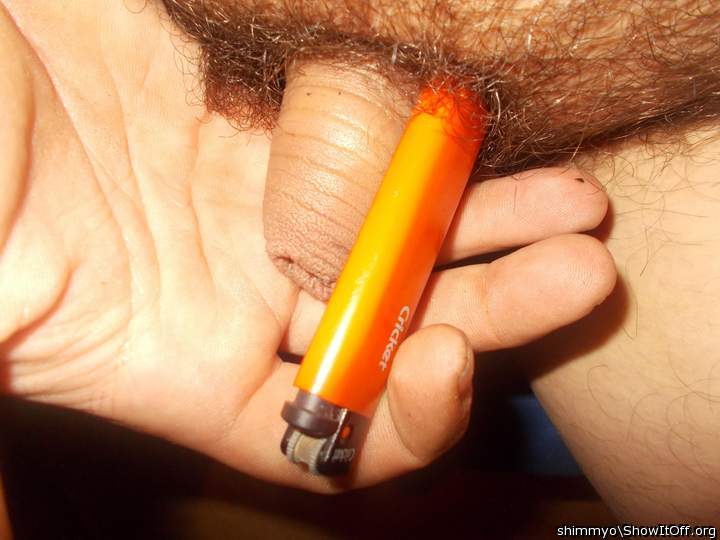 comparing my tiny dick with lighter