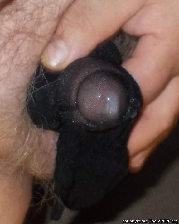 what a turn on --  just jerked in nylon stocking,