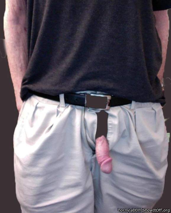 dick sticking out of pants