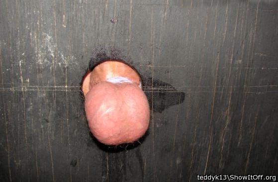   Thats how I like a mens balls - he can not see what I wil