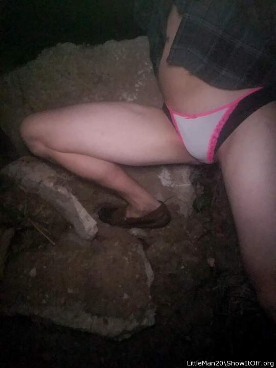 I love walking outside in my panties after dark hehe, people always look