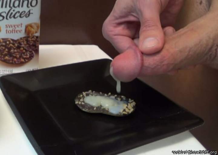 The last drop of delicious topping!      