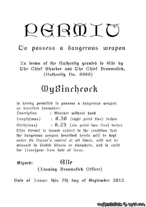 My Whacker Permit