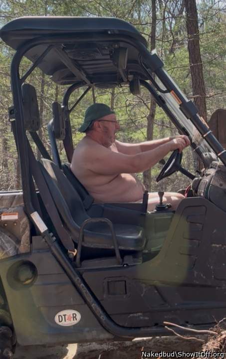 Naked ride through the woods