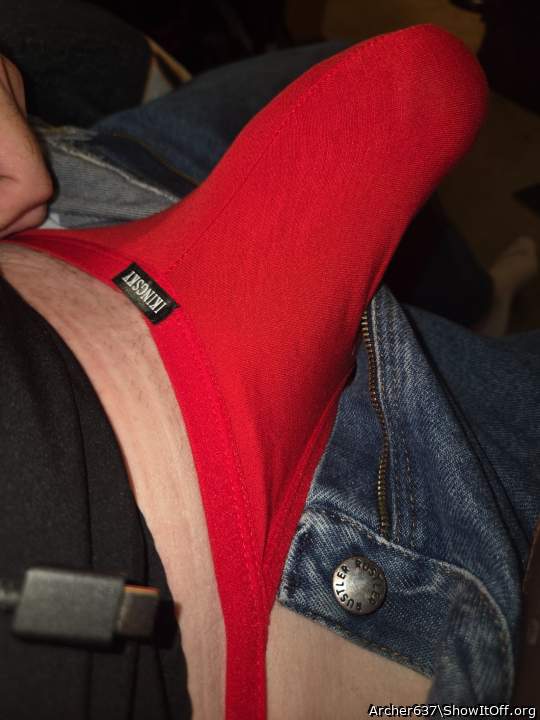 Red cotton thong