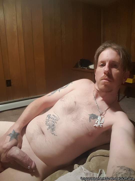 Playing with my soft pierced penis