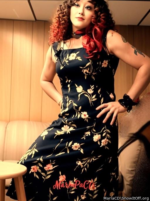 looking hot in this lovely dress 