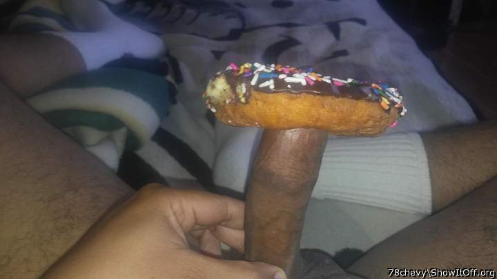 you got a sweet tooth i got a sweet donut here.