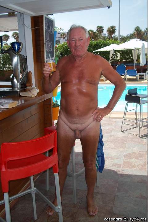 Nude by the pool