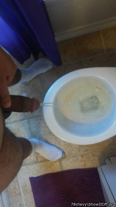 morning piss before a shower.