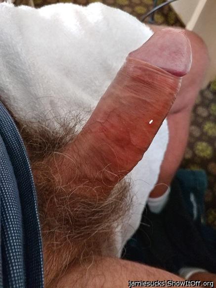 Thanks. Your cock is also great. Nice big suckable head.