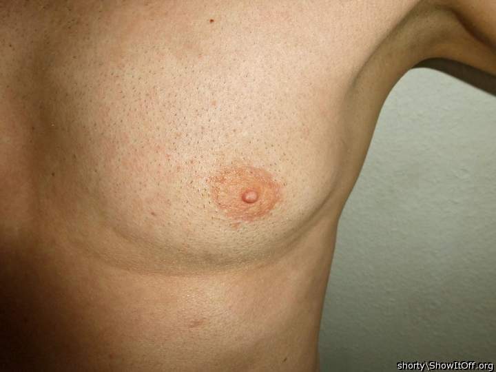 my shaved man tits, left