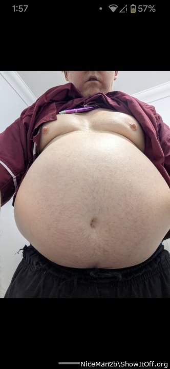 My huge pot belly I wanna get much bigger