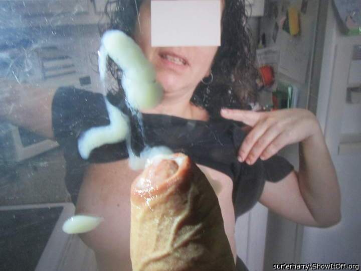  really BIG LOAD got it all over face tits super hot  