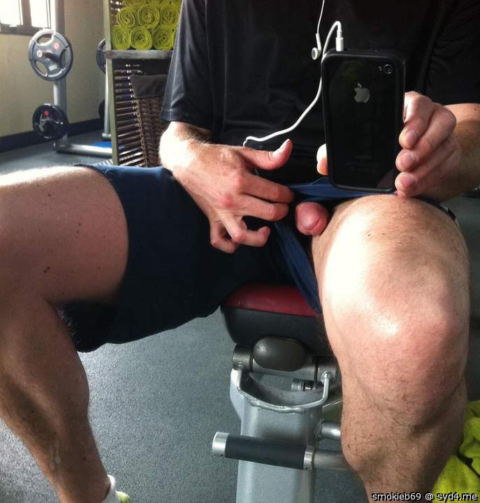 peeking out at the gym