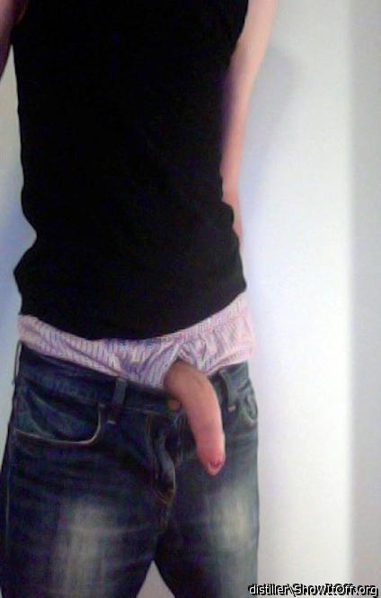 I love seeing a beautiful cock peeking out of pants  