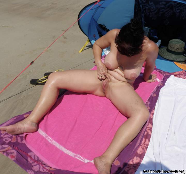 Mrs Redmond at the beach