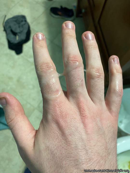 Sperm,fingers,lick