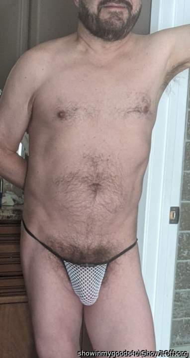 See thru mesh thong
