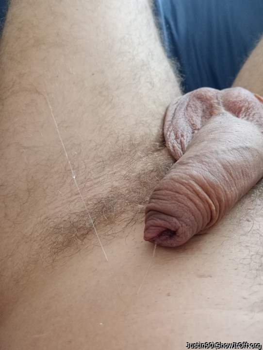 Precum leaking soft cock