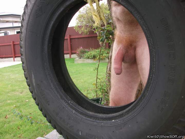 Time to ride a tyre swing