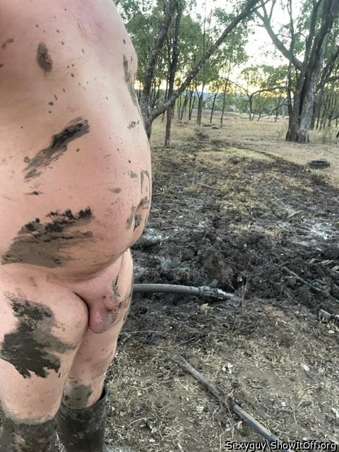 I love getting dirty outside naked