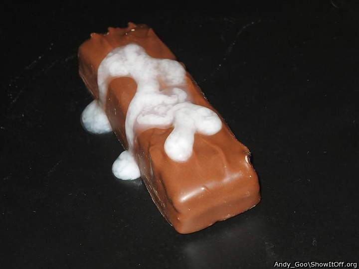 My cum on a chocolate bar