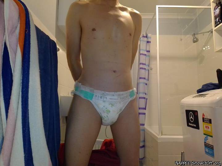 Wearing Woolworths Nappies...