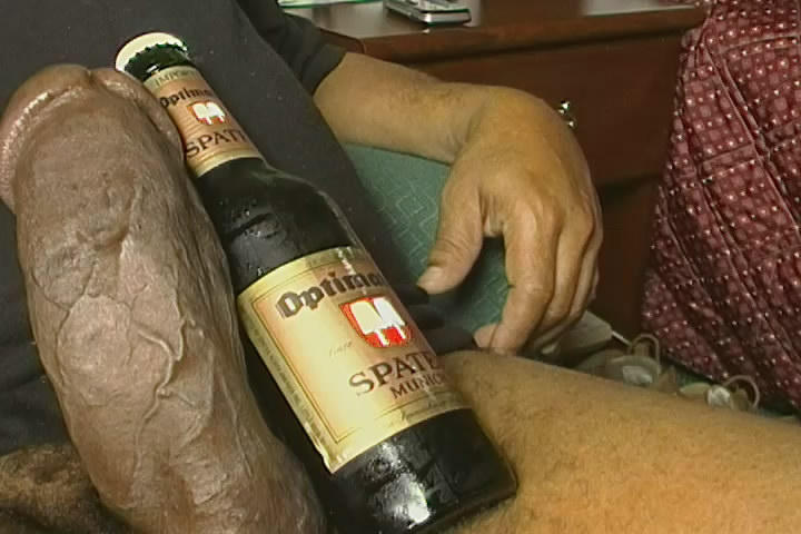 Dick, thick as a beer bottle