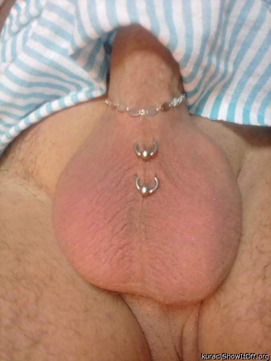 nice testikles hot Piercing 