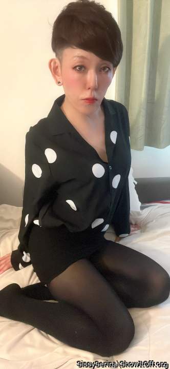 Japanese Sissy Serina is wearing Office Lady Outfit