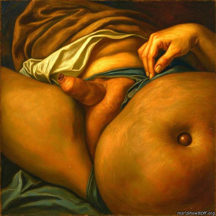 Lying on the bed, I bared an uncut dick with foreskin