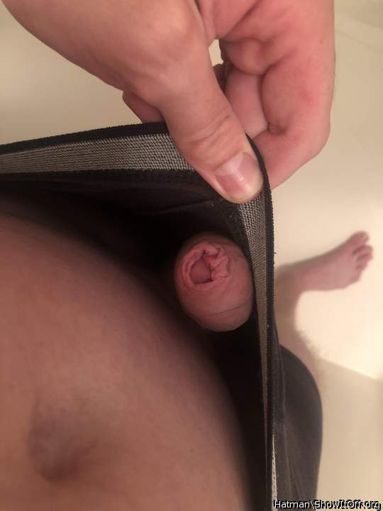 Sexy view of your hooded penis!