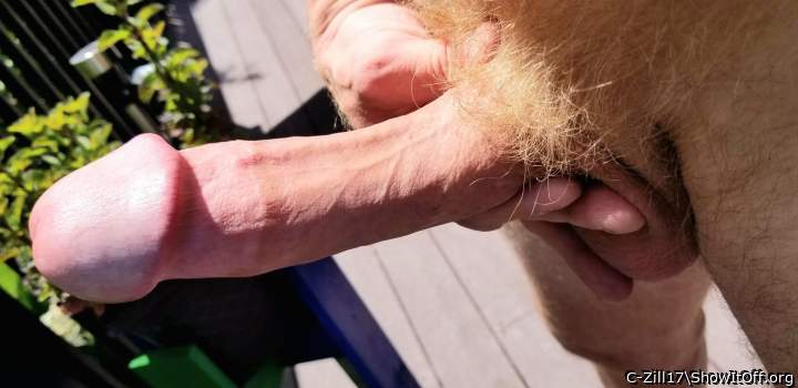 Sunning myself anna my cock