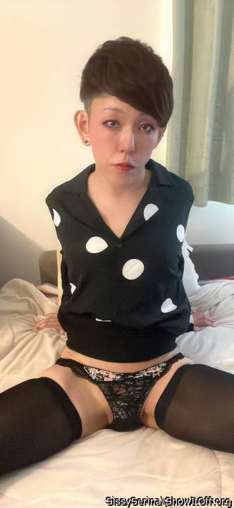 Japanese Sissy Serina is wearing Office Lady Outfit