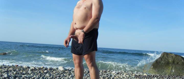 Strip on a non-nude beach