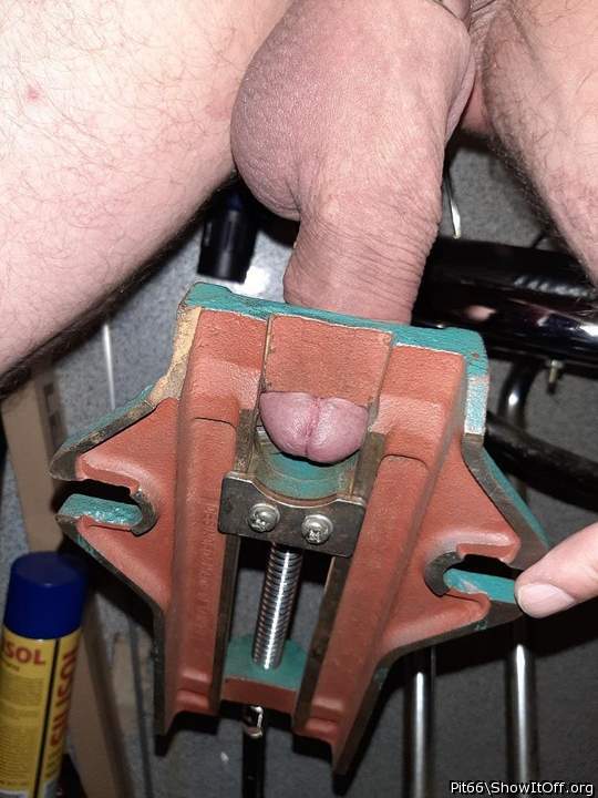 Glans squeeze and weight - Another back view