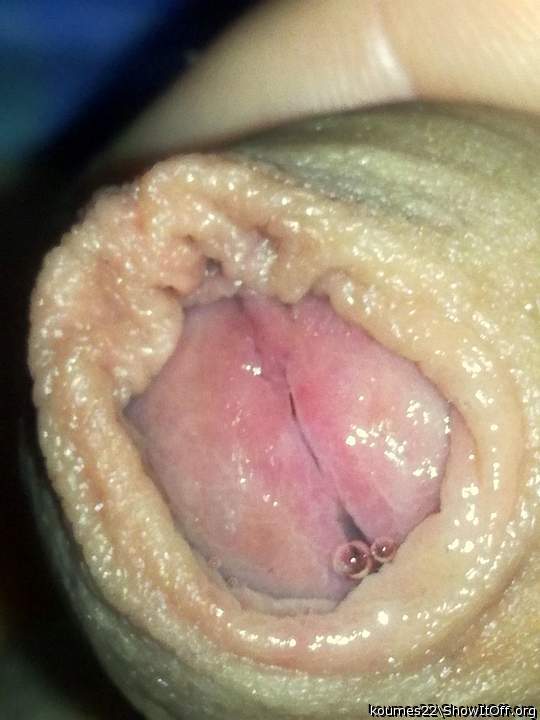 uncut cock close up with precum