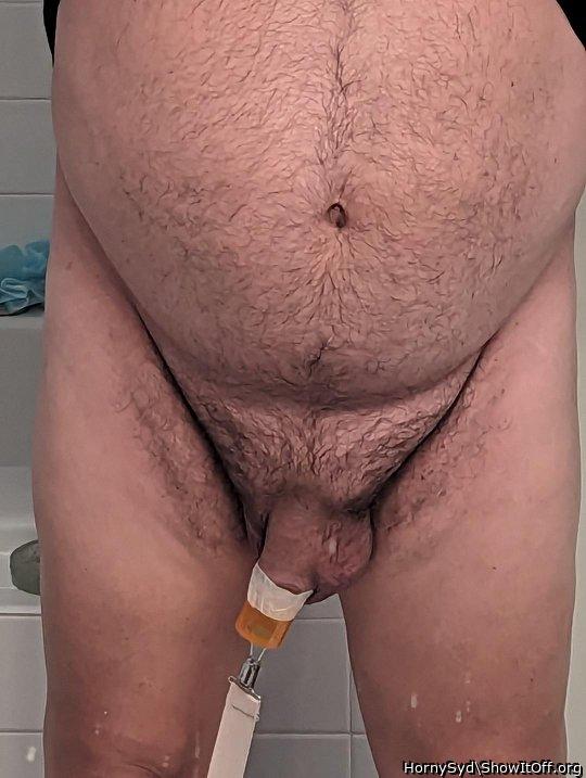 In the process of foreskin restoration, pulling down