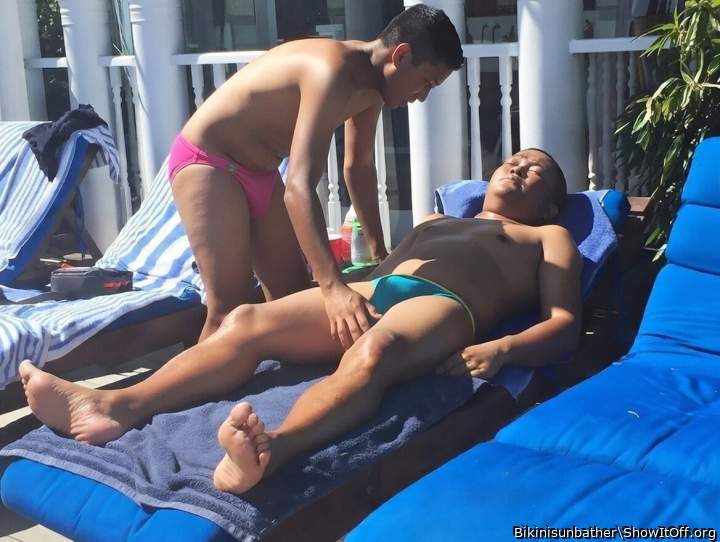 Sunbathing in Belvedere Castle House for Men.