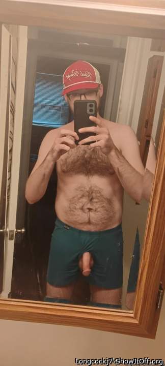 Soft cock in mirror