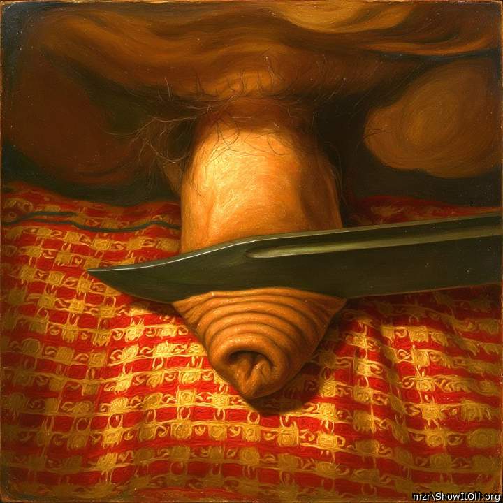 Nice foreskin...fake knife