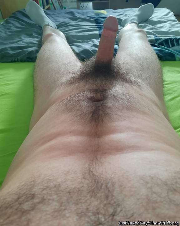 Photo of a stiffie from JustNakedGay